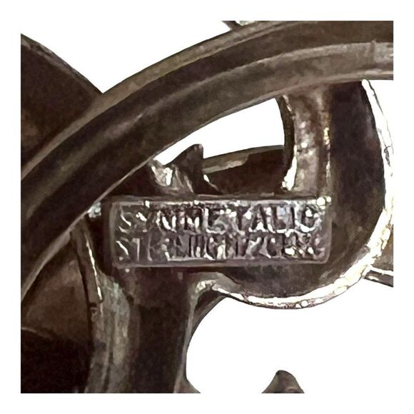 Symmetalic Art Deco Swirl Statement Sterling Silver 1/20 14K Pin Brooch 2.5” - Picture 5 of 7